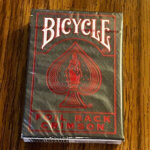 Bicycle Poker Playing Cards - MetalLuxe FOIL BACK CRIMSON RED - 1 SEALED DECK